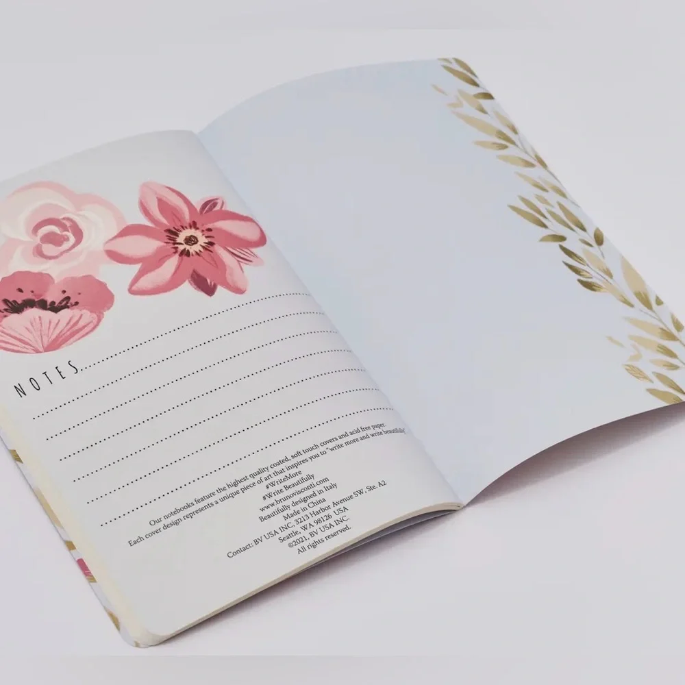 Bruno Visconti Soft Touch Happiness Floral and Hearts Notebook Journal A5 NEW